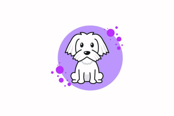 Dog Cute Animal Vector Circle Bubbles