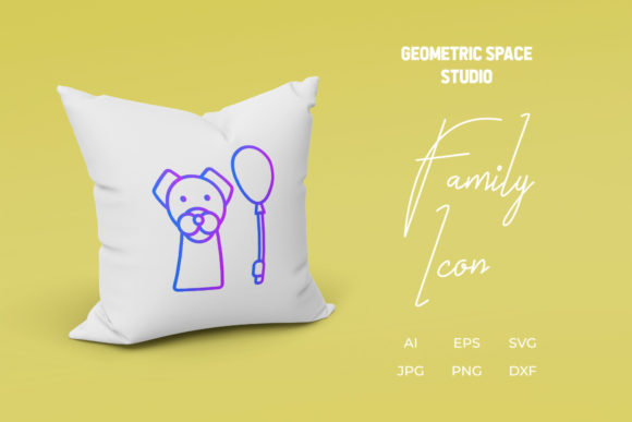 Family Icon Dog Balloon Line Gradient: A Designer's Review